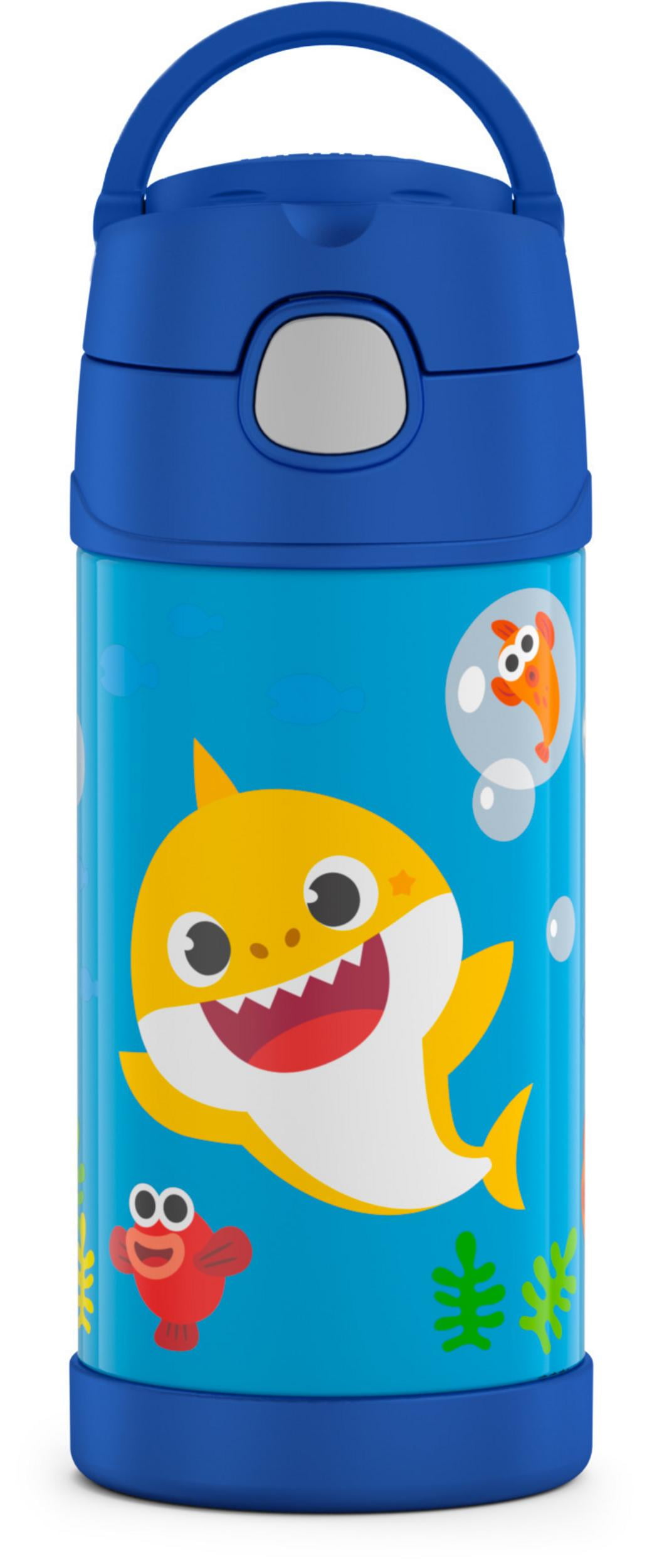 Thermos Stainless Steel Funtainer Water Bottle with Straw, Baby Shark, 12 Fluid Ounces