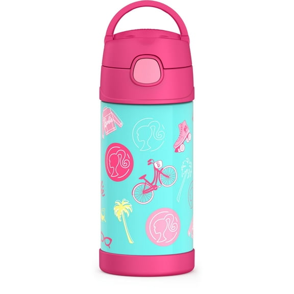 Thermos Stainless Steel Funtainer Water Bottle with Straw, Barbie, 12 Fluid Ounces