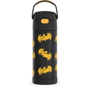 Thermos Kids Stainless Steel Funtainer Water Bottle with Straw, Leak-Proof, Dishwasher Safe, Batman, 14 oz