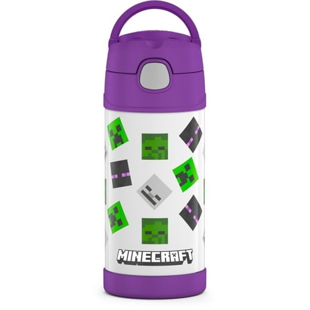 Thermos Stainless Steel Funtainer Water Bottle with Straw 12 oz Minecraft Girl