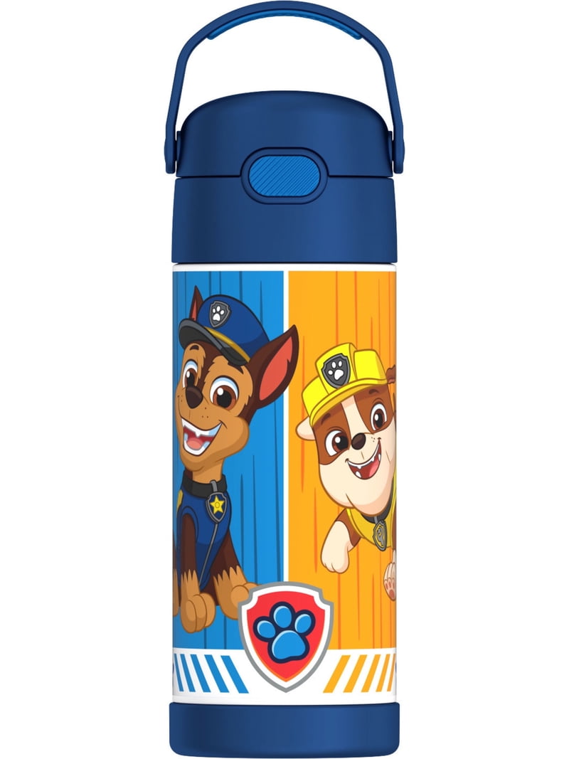 Thermos Kids Stainless Steel Funtainer Water Bottle with Straw, Dishwasher Safe, Leak Proof, Paw Patrol, 14 Fluid Ounces
