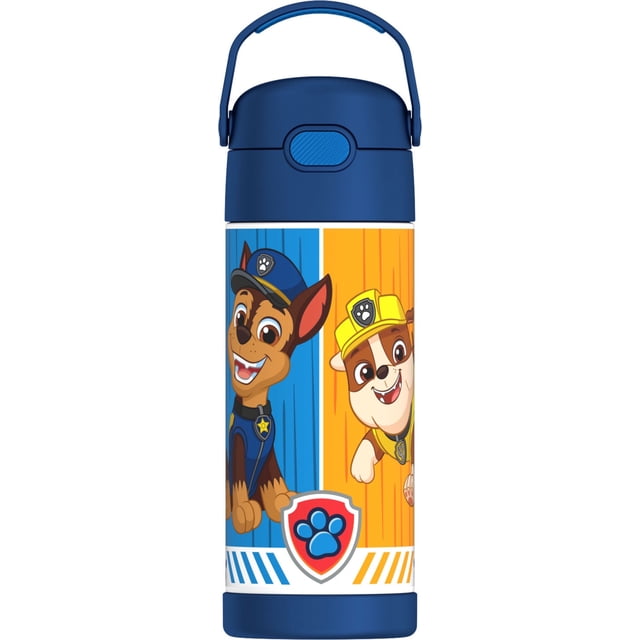 Thermos Kids Stainless Steel Funtainer Water Bottle with Straw, Dishwasher Safe, Leak Proof, Paw Patrol, 14 Fluid Ounces