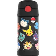 Thermos Funtainer Stainless Steel Vacuum Insulated Kids Straw Bottle, Pokemon, 12oz