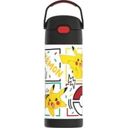 Thermos Stainless Steel Funtainer Water Bottle with Straw, Pokemon, 14 Fluid Ounces