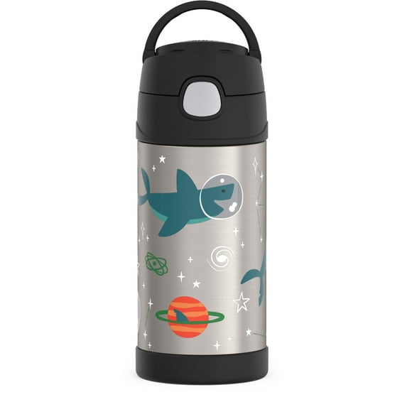 Thermos Stainless Steel Funtainer Water Bottle with Straw Space Party 12 Fluid Ounces
