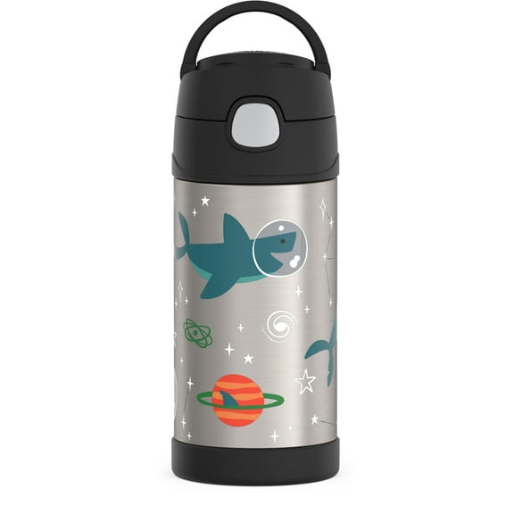 Thermos Stainless Steel Funtainer Water Bottle with Straw Space Party 12 Fluid Ounces