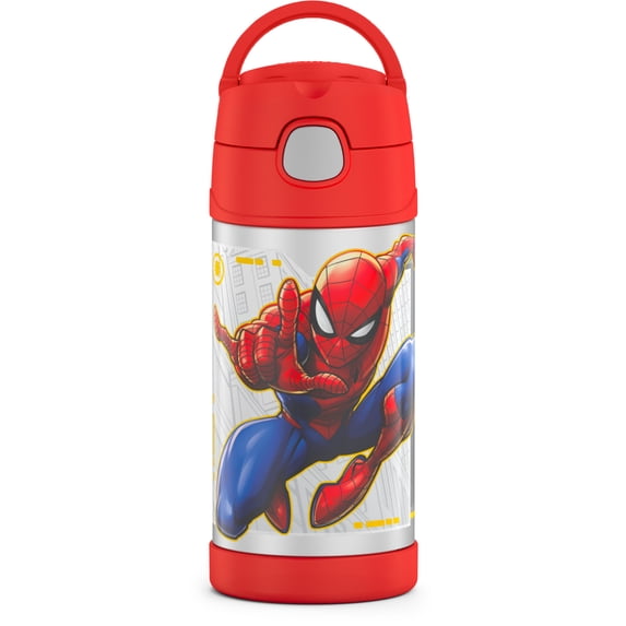 Thermos 12 Oz Funtainer Vacuum Insulated Stainless Steel Straw Bottle, Spiderman