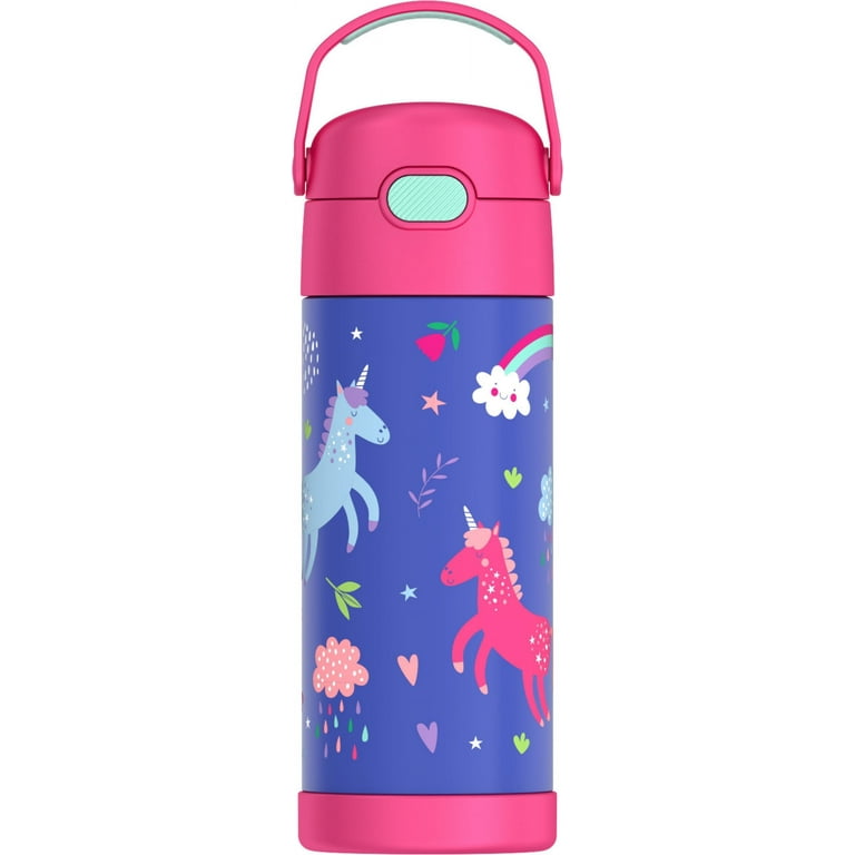 Thermos Stainless Steel Funtainer Water Bottle with Straw, Unicorn
