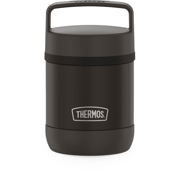 Thermos Stainless Steel Insulated Food Jar with Handle, 10oz, Black, Ideal Use for Workday Meals and Travel, Made for Portable Food Storage, Dishwasher Safe, For Hot and Cold Food