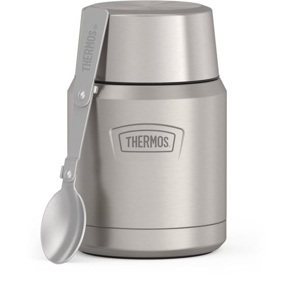 Thermos Stainless Steel Insulated Food Jar with Spoon, 16oz, Matte Stainless Steel