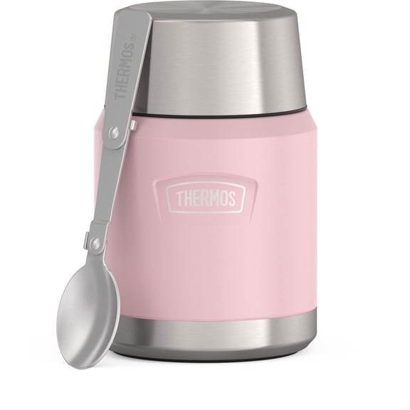 Thermos Stainless Steel Insulated Food Jar with Spoon, 16oz, Sunset Pink