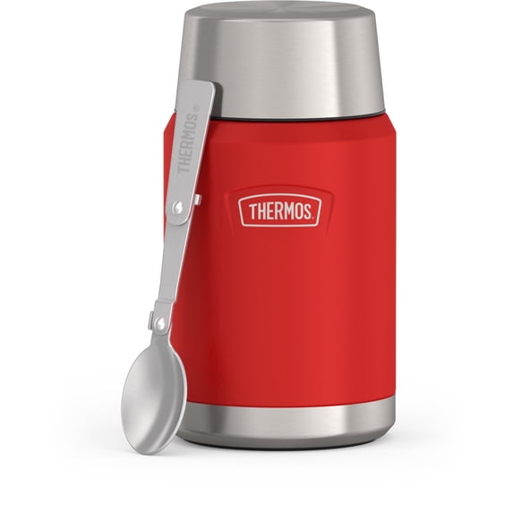 Thermos Stainless Steel Insulated Food Jar with Spoon, 24oz, Crimson
