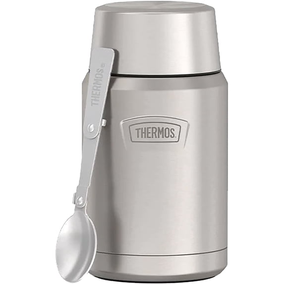 Thermos Stainless Steel Insulated Food Jar with Spoon, 24oz, Matte Stainless Steel