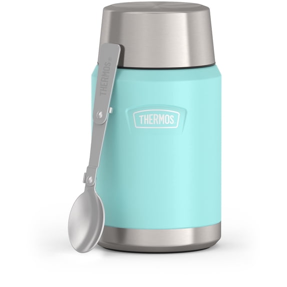 Thermos Stainless Steel Insulated Food Jar with Spoon, 24oz, Sea Green