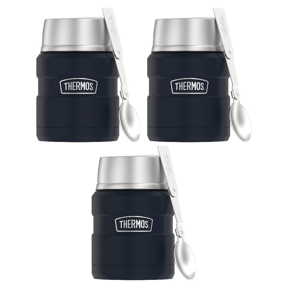 Thermos Stainless Steel King Food Jar 16 oz Midnight Blue, 3 Pack