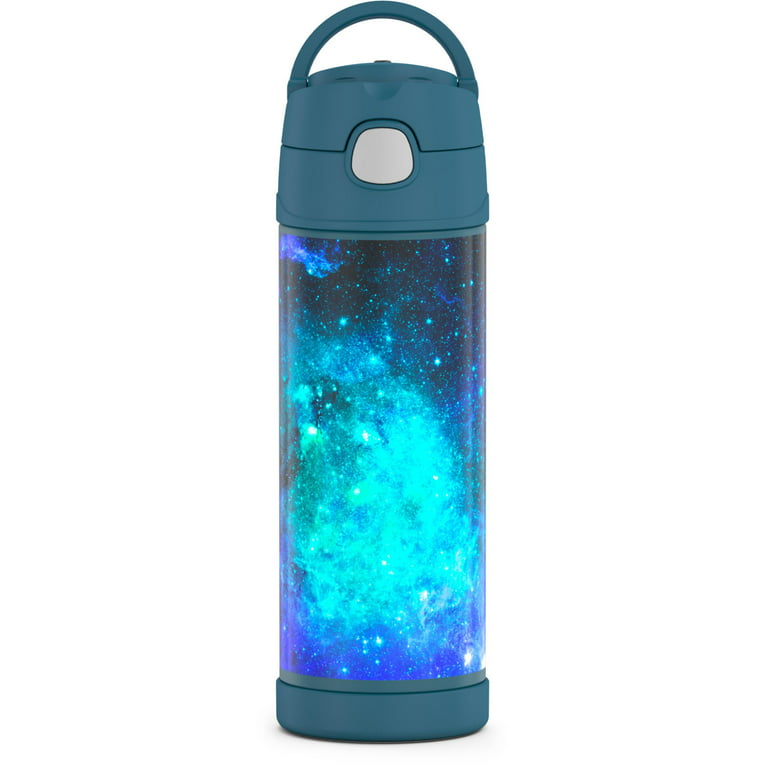 THERMOS FUNTAINER 16 Ounce Stainless Steel Vacuum Insulated Bottle with  Wide Spout Lid, Galaxy Teal