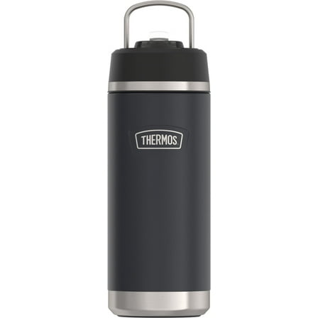 Thermos Stainless Steel Vacuum Insulated Icon Straw Bottle, Graphite, 18oz