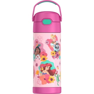 Thermos FUNtainer Vacuum Insulated Stainless Steel Bottle with Covered Straw, Princess, 14oz for Kids