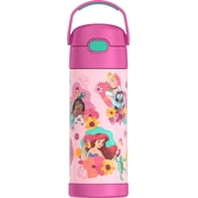 Thermos FUNtainer Vacuum Insulated Stainless Steel Bottle with Covered Straw, Princess, 14oz for Kids