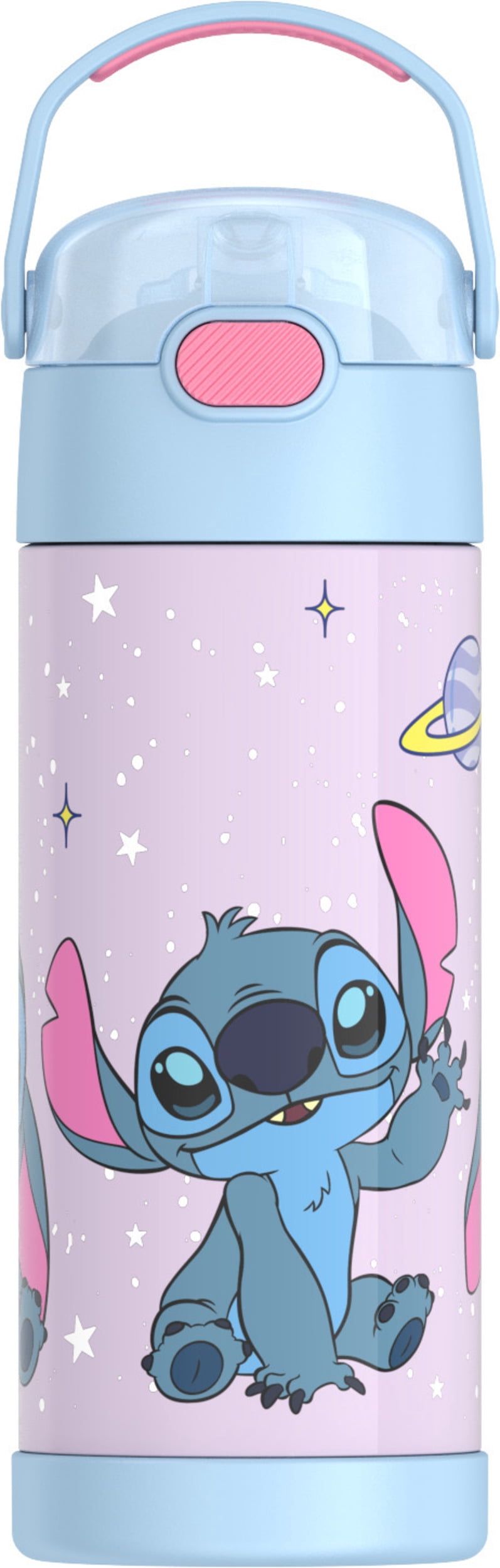 Thermos Kids Stainless Steel Funtainer Water Bottle with Straw, Dishwasher Safe, Leak Proof, Stitch, 14 Fluid Ounces