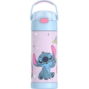 Thermos Kids Stainless Steel Funtainer Water Bottle with Straw, Dishwasher Safe, Leak Proof, Stitch, 14 Fluid Ounces