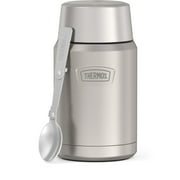 Thermos Vacuum Insulated Food Jar w/ Folding Spoon, 24oz, Matte Stainless