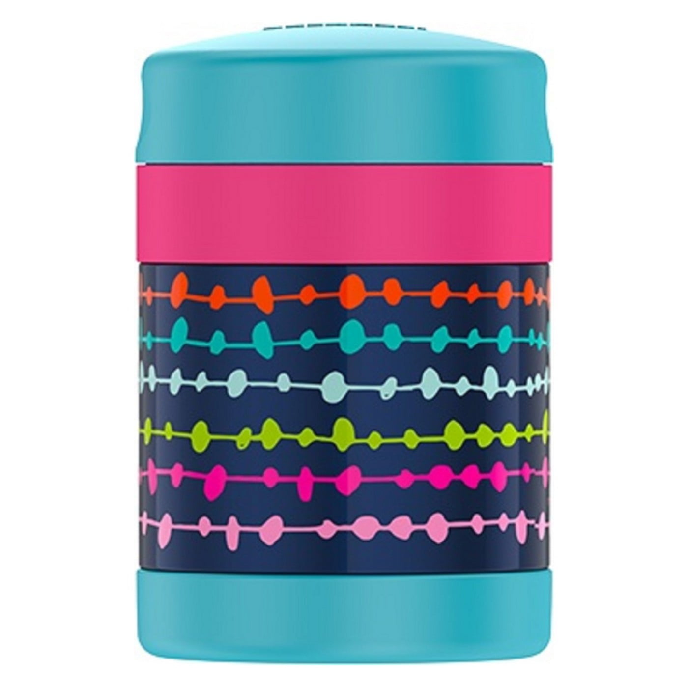 Thermos Vacuum Insulated Funtainer Food Jar with Spoon, Lines and Dots