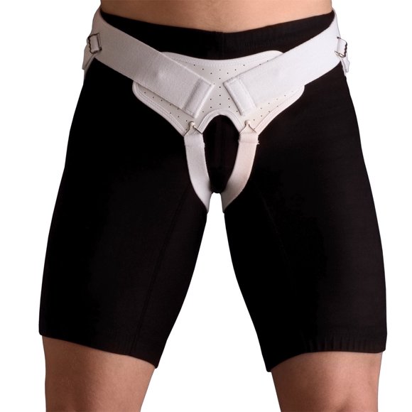 Sport-Aid Hernia Belt - Small Size (Waist 30-35"), White, Adjustable Support With Removable Pads 1 thumbnail image