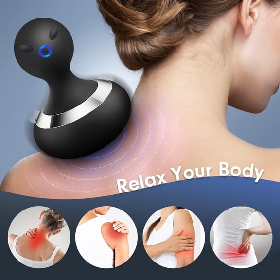 Thermoslim Massage apparatus,Cordless Electric Handheld Massage Ball, Rechargeable Body Neck Massage Tool, Black