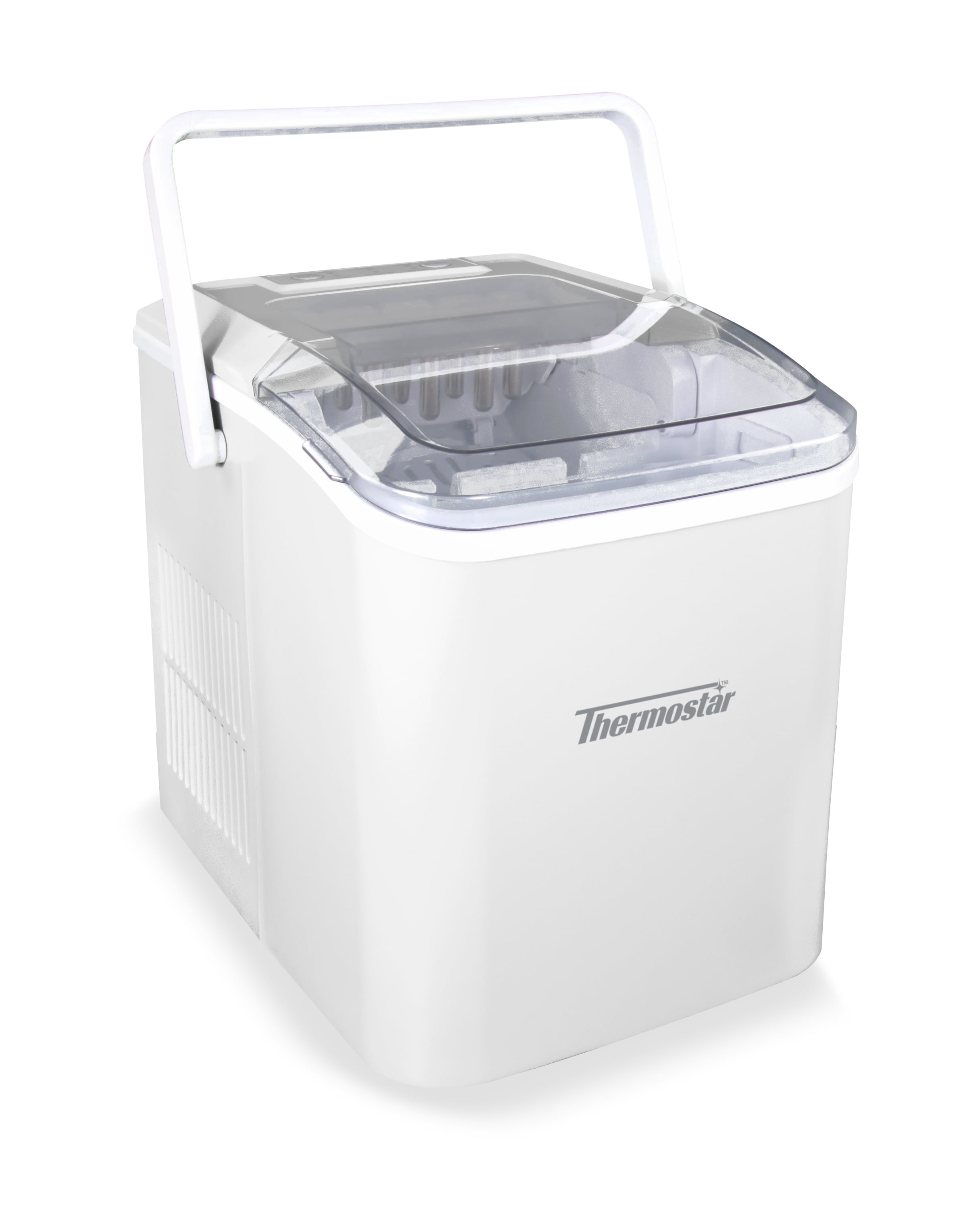 Thermostar Countertop Ice Maker, Automatic Self-Cleaning Ice Maker Machine with Handle, White