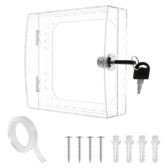 Thermostat Box Clear Thermostat Cover with Lock Universal Thermostat Guard Easy Assembly Thermostat Lock Case for Most Thermostats