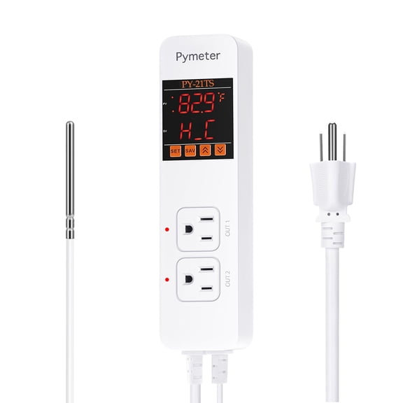 Thermostat Controller with Dual Relay for Heating & Cooling Systems 1200W 10A