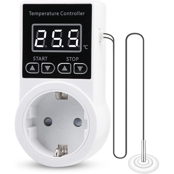 Thermostat Digital Temperature Regulator Socket: Heating Thermostat With Ntc Probe, Used For Heating Equipment, Digital Thermostat Socket For Greenhouse Cooling
