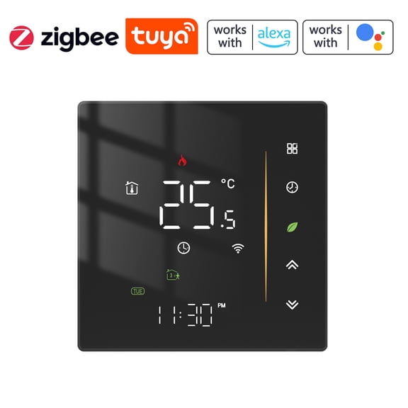 Thermostat, Display Temperature Floor Boiler With And Boiler Compatible With Qisuo Boiler Display Huiop Display Lit Temperature Black water or gas boiler heating