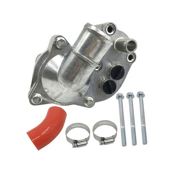 Thermostat Housing Assembly with Bypass Hose Kit without Sensors - Dual Clip-in Style, Aluminum - Compatible with 2001 - 2011 Ford Ranger 4.0L V6 with Dual Clip-in Style, 2 Sensor Thermostat Housing