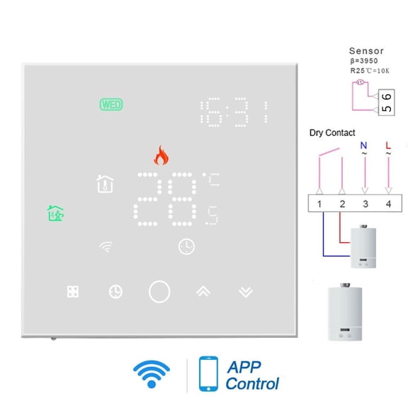 Thermostat Temperature Controller Setup For Water/Electric Floor Heating Water/Gas Boiler APP Remote Smart Wifi Wireless ,Save Energy