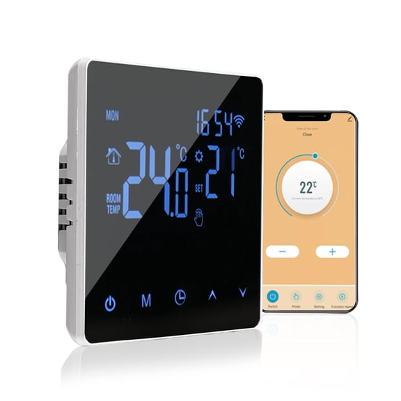 Thermostat,Week App Wifi Temperature Screen Week 16a Lcd Display App Underfloor Office White Lanru