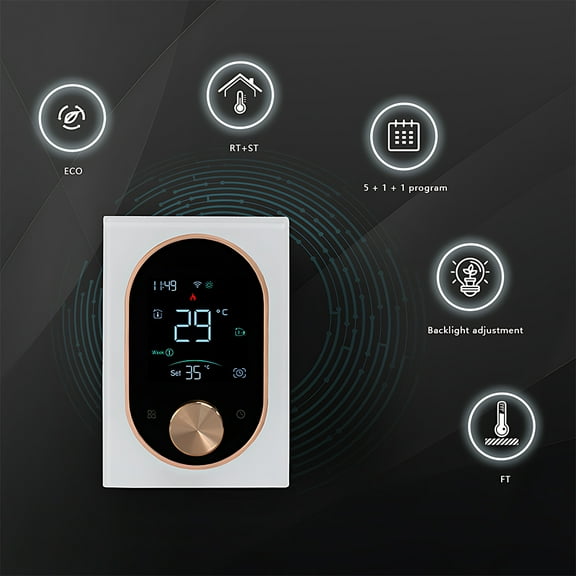Thermostat,1 Mode Va Boiler With Va Adjustable Knob Water Boiler Screen And Boiler Mode With Shieny And Va Screen 5 1 And Screen With Mode Water 1 With Mode Black Electric heating with wifi