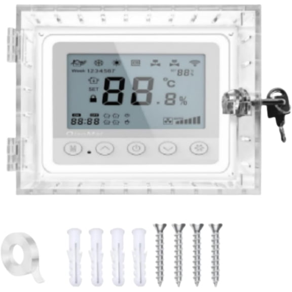Thermostat lock box, lockable thermostat cover with security key,Anti-misoperation thermostat guard suitable for home and office, fits thermostats measuring 5 inches high, 6 inches wide or smaller