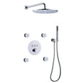thumbnail image 1 of Thermostatic Complete Shower System with 4 PCS of Body Jets, Rainfall Shower Combo Set with Rough-in Valve, 1 of 5