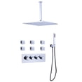 thumbnail image 1 of Thermostatic Complete Shower System with 6PCS of Body Jets, Ceiling Mounted Shower Faucet Set with Rough-in Valve, 1 of 5