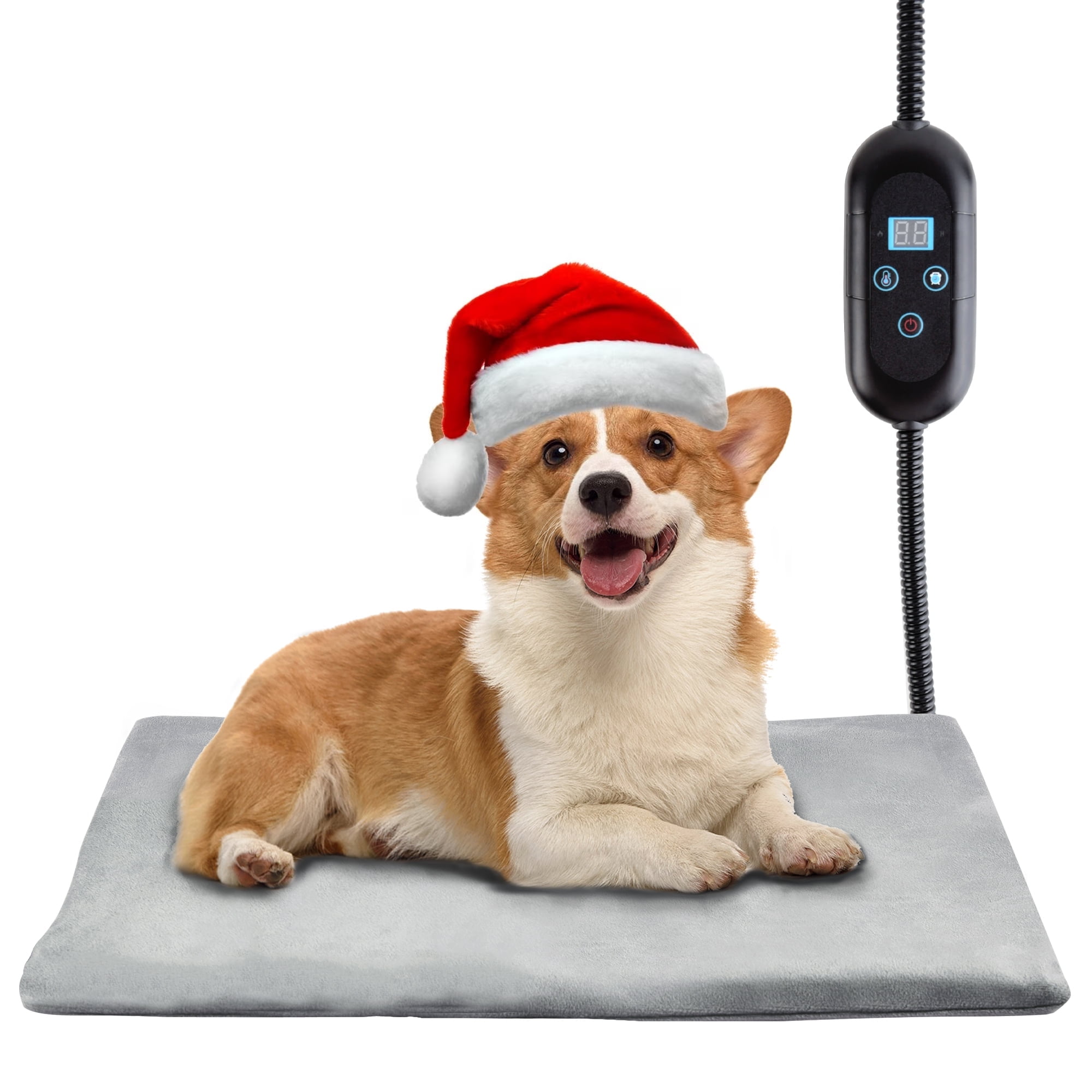 Outdoor Pet Heating Pad with Timer, 6 Level Temperature Dog Cat Puppies Heating Pad with Chew Resistant Cord,  Indoor Washable