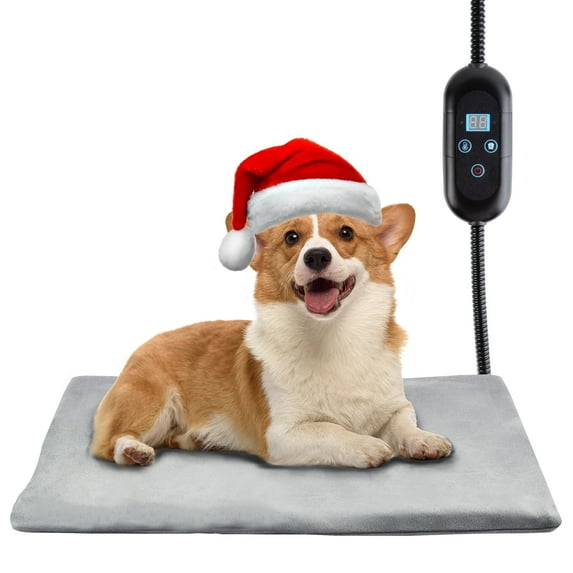 Outdoor Pet Heating Pad with Timer, 6 Level Temperature Dog Cat Puppies Heating Pad with Chew Resistant Cord, Indoor Washable