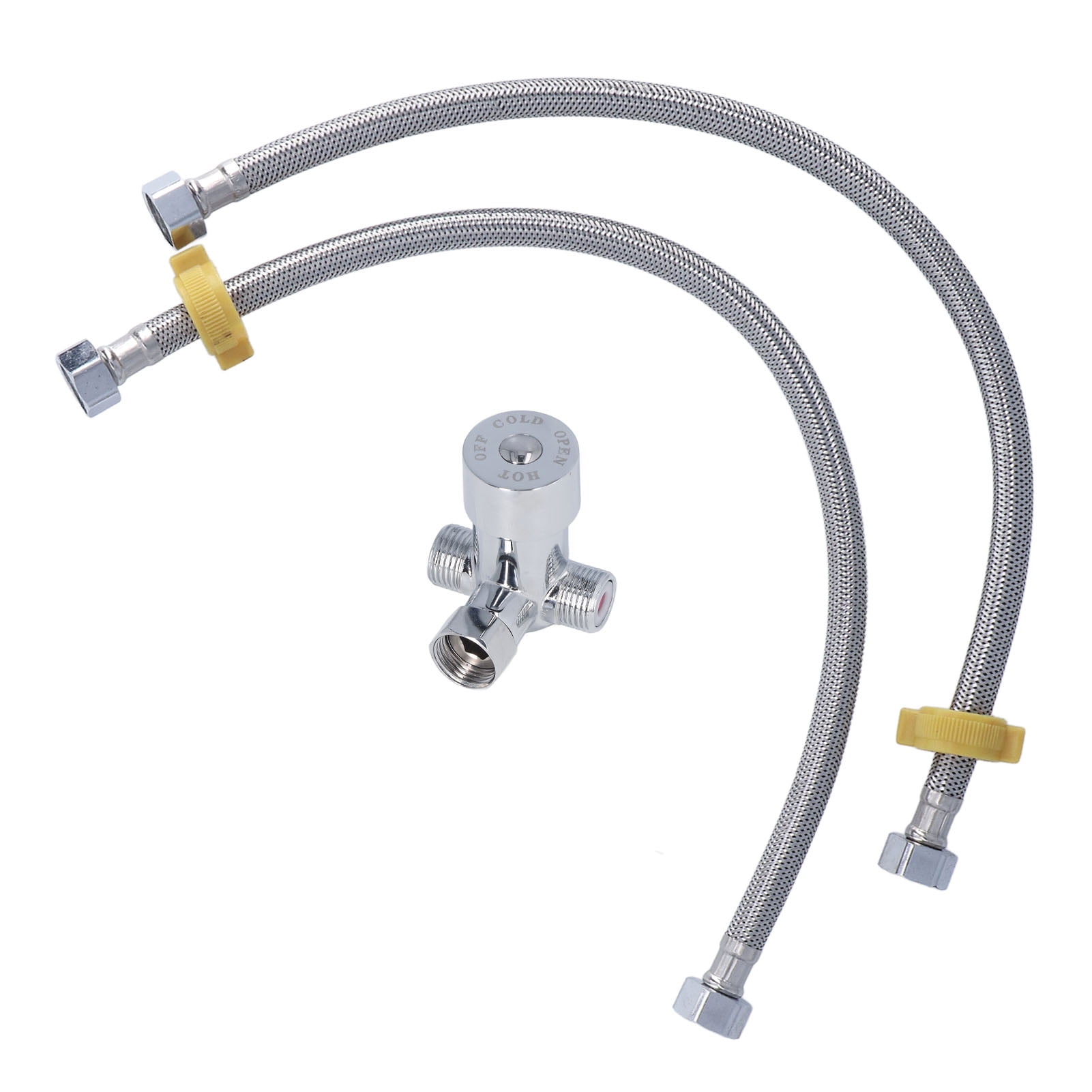 Thermostatic Mixer Valve, Silver Durable Hot Cold Water Mixing Valve