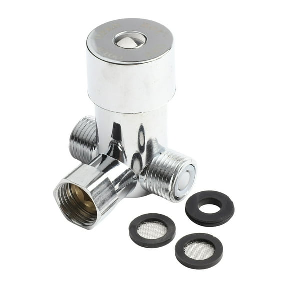 Thermostatic Mixing Valve Adjustable Temperature Control Automatic Hot And Cold Water Blender Brass Alloy Optional G1/2 Thread Anti Scald Safety Check Valve Silver Easy Install (Alloy)