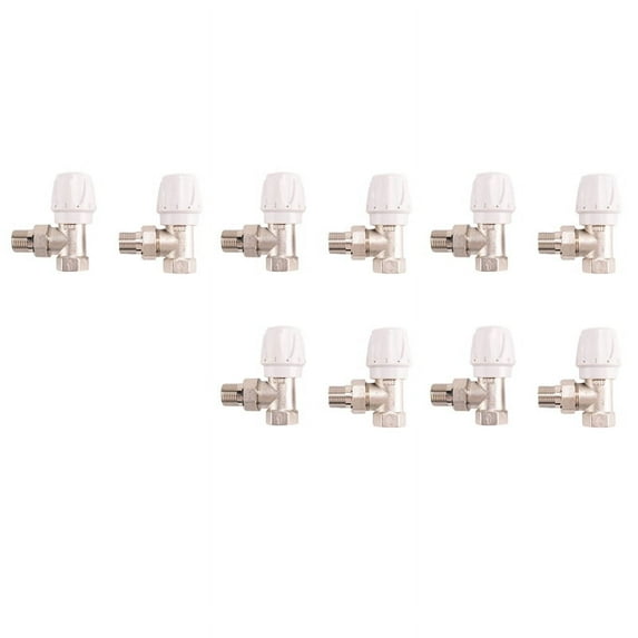 Thermostatic Radiator Valve 10Pcs 15mm x 1/2Inch Thermostatic Angle TRV Thermostatic Radiator Valve for Home Office