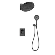 Thermostatic Shower Combo Set with Shampoo Shelf, Four Functions Shower Faucet Set with Rough-in Valve