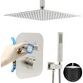 Thermostatic Shower System 16 Inch Ceiling Mount Brushed Nickel Shower