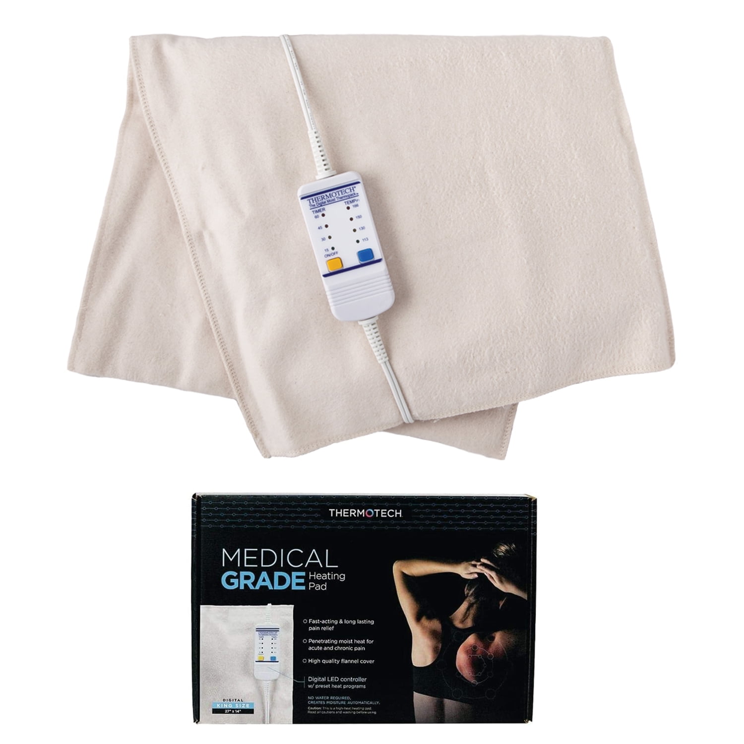 Thermotech Digital Medical Grade Heating Pad Mini 19" x 7" S768d