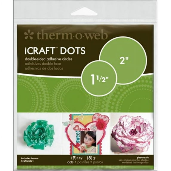 Thermoweb 33-83 iCraft Adhesive Dots-Combo - -9 1. 5 inch and -8 2 inch Diameter